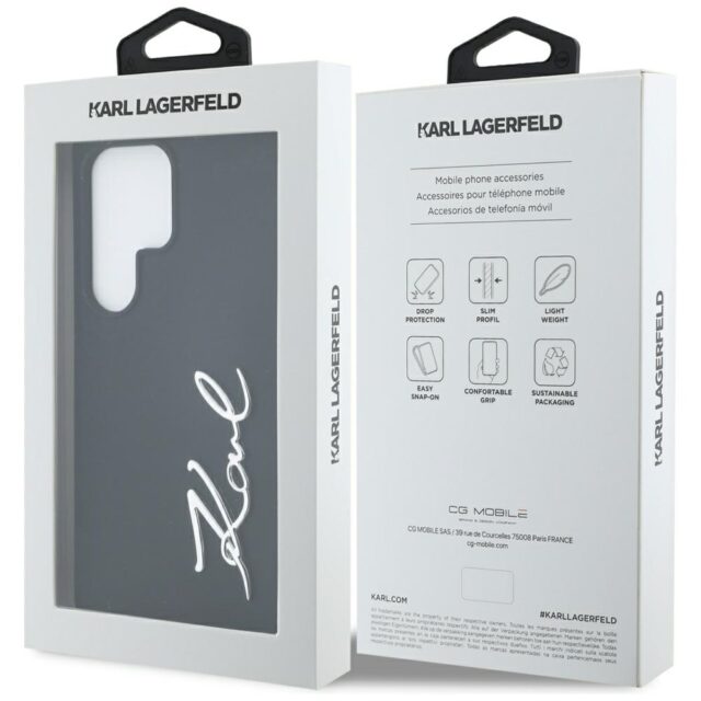 Karl Lagerfeld Silicone Metal Signature Logo Case for Samsung Galaxy S25 Ultra Black - imagine 8