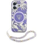 Case Guess Palm Trees Triangle Pearl Strap MagSafe for iPhone 16 purple - imagine 2