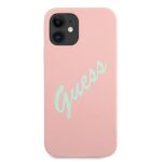 Guess GUHCP12SLSVSPG iPhone 12 mini 5,4" green pink hardcase Silicone Vintage - imagine 3