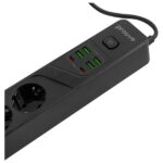 Proove Power Strip 2m 3000W Power Socket P-04 (4xAC + 4xUSB + 2xType-C) black - imagine 5