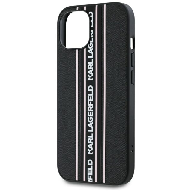 Case Karl Lagerfeld Saffiano Athleisure Stripes Cord for iPhone 15 pink - imagine 5