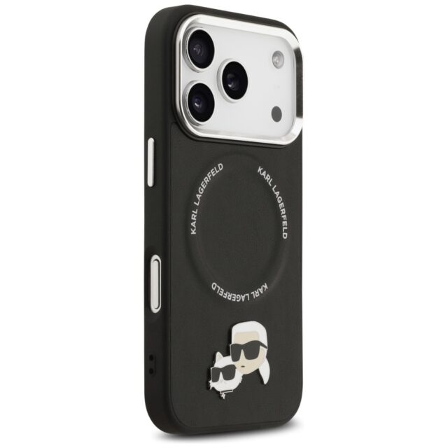 Karl Lagerfeld Karl & Choupette Pins MagSafe Case for iPhone 17 Pro Black - imagine 4