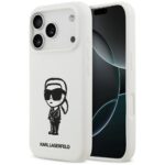 Case Karl Lagerfeld Silicone Karl Sketch & Logo MagSafe for iPhone 17 Pro white
