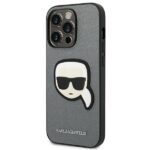 Karl Lagerfeld KLHCP14XSAPKHG iPhone 14 Pro Max 6,7" silver hardcase Saffiano Karl`s Head Pat - imagine 2