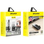 AWEI Adapter CL-13 USB-C/USB-A black - imagine 4