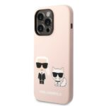 Karl Lagerfeld KLHMP14LSSKCI iPhone 14 Pro 6,1" hardcase light pink Silicone Karl & Choup - imagine 2