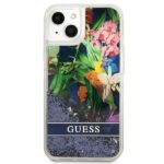 Guess GUHCP13MLFLSB iPhone 13 / 14 / 15 6,1" blue hardcase Flower Liquid Glitter - imagine 4