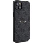 Guess GUHMP14SG4GFRK iPhone 14 / 15 / 13 6.1" black hardcase 4G Collection Leather Metal Logo - imagine 4
