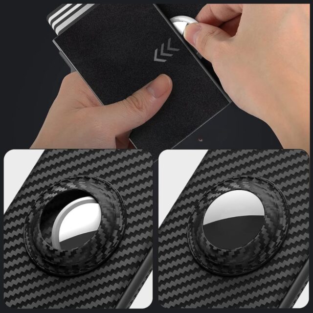 Portfel MajesticLine RFID z miejscem na   lokalizator czarny - imagine 3