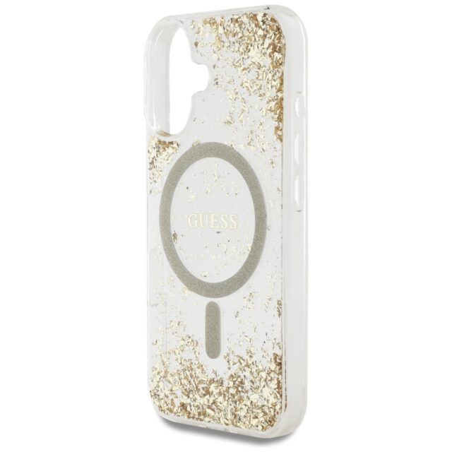 Guess HC Resin Bottom Glitter case for iPhone 16 MagSafe gold - imagine 6