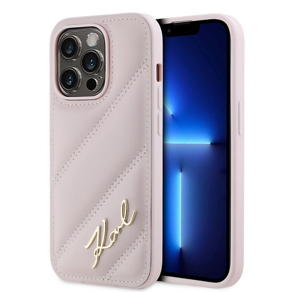 cps-db96d1262af9a488cc873501f07baaa4-2025-12-06-17-51-41 Karl Lagerfeld KLHCP14LPQDSMGP iPhone 14 Pro 6.1" pink hardcase Diagonal Quilted Script - imagine 1