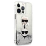 Karl Lagerfeld KLHCP13XKICGLS iPhone 13 Pro Max 6,7" silver hardcase Liquid Glitter Karl&Chou - imagine 4