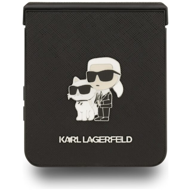 Karl Lagerfeld Saffiano Karl&Choupette Pin Case for Samsung Galaxy Z Flip7 Black - imagine 5