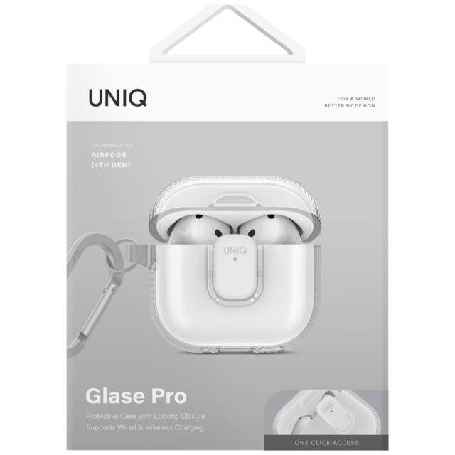 Case UNIQ Glase Pro for AirPods 4 Lock    Case transparent - imagine 2