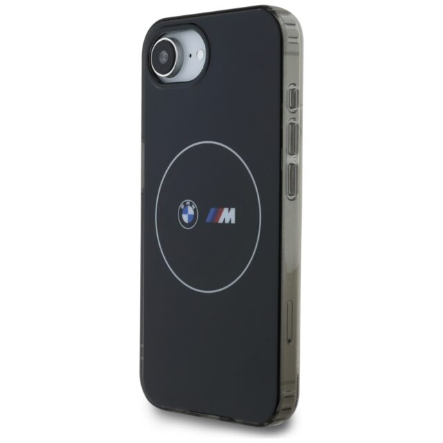 Case BMW IML Metal White Circle MagSafe for iPhone 16e black - imagine 2