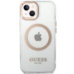 Guess GUHMP15MHTRMD iPhone 15 Plus / 14 Plus 6.7" gold hard case Metal Outline Magsafe - imagine 3
