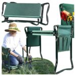 Black Forest Garden Kneeler Stool, Folding Chair Stool 3-in-1 + 2 x Tool Pouch