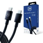3MK Hyper Cable USB-C - USB-C 100W1.2m Black cable