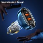 USAMS car charger 2xUSB+1xUSB-C 80W Fast Charge black CC159CC01 (US-CC159) - imagine 3