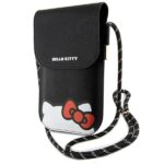 Hello Kitty HKOWBPSCKEK Black Leather Handbag with Hiding Kitty Cord