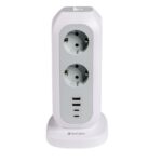 Verbatim Vertical Power Strip 15W 11xAC EU/2xUSB-C/2xUSB-A 2m EUPT-01 white 49547 - imagine 3