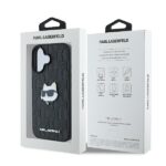 Karl Lagerfeld KLHCP16SPGKLCHPK iPhone 16 6.1" black hardcase Monogram Choupette Head Pin - imagine 8