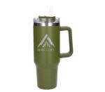 Black Forest | Thermo mug with straw | thermos with handle, 1200ml, green