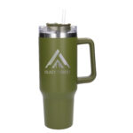 Black Forest | Thermo mug with straw | thermos with handle, 1200ml, green