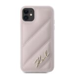 Karl Lagerfeld KLHCN61PQDSMGP iPhone 11 / Xr 6.1" pink hardcase Diagonal Quilted Script - imagine 3