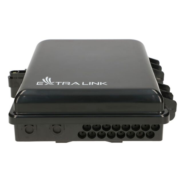 Extralink Eliza V2 | Fiber optic terminal box | 16 core, black, mid-span - imagine 3