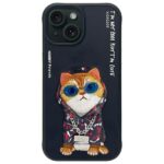 Nimmy case iPhone 15 6.1" black   Glasses Cool Cat