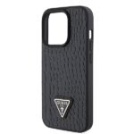 Guess GUHCP15LPCRTHCK iPhone 15 Pro 6.1" black hardcase Croco Triangle Metal Logo - imagine 6