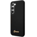 Guess GUHCS23MSLSMK S23+ S916 black hardcase Silicone Vintage Gold Logo - imagine 2