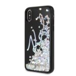 Karl Lagerfeld KLHCPXKSIGMU iPhone X/Xs black hard case Signature Liquid Glitter Sequins - imagine 2