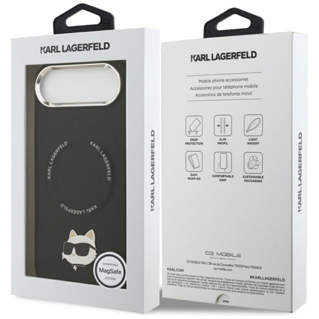Karl Lagerfeld Choupette Pin MagSafe Case for iPhone Air Black - imagine 8