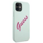 Guess GUHCP12SLSVSBF iPhone 12 mini 5,4" blue fuschia hardcase Silicone Vintage - imagine 4