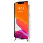 Guess GUHCP13MKC4GBGO iPhone 13 / 14 / 15 6,1" Transparent hardcase 4G Brown Strap Gold Chain - imagine 5