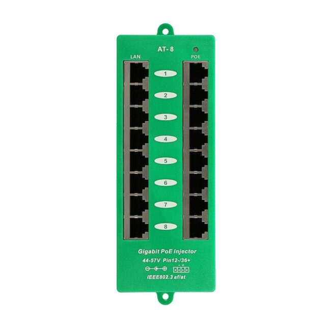 Extralink 8 Port | Gigabit PoE Injector | Active, 8 ports Gigabit 802.3at/af, Mode A - imagine 4