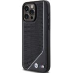 Case BMW BMHMP15L23PUCPK iPhone 15 Pro 6.1" black hardcase Perforated Twisted Line MagSafe - imagine 2