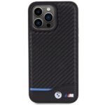 BMW BMHCP15X22NBCK iPhone 15 Pro Max 6.7" black Leather Carbon - imagine 3