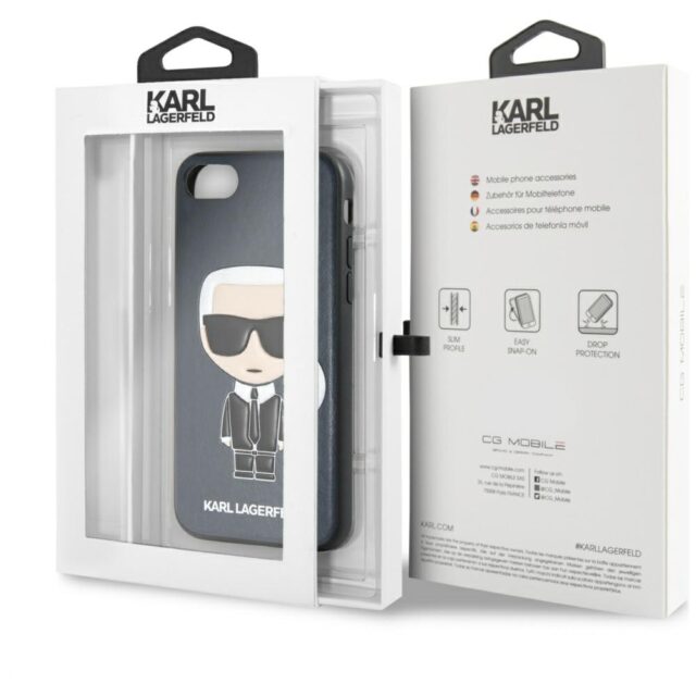 Karl Lagerfeld KLHCI8IKPUBL iPhone 7/8SE 2020 / SE 2022 hardcase blue Iconic Karl Embossed - imagine 7