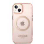 Guess GUHMP14SHTCMP iPhone 14 / 15 / 136,1" pink hard case Gold Outline Translucent MagSafe - imagine 3