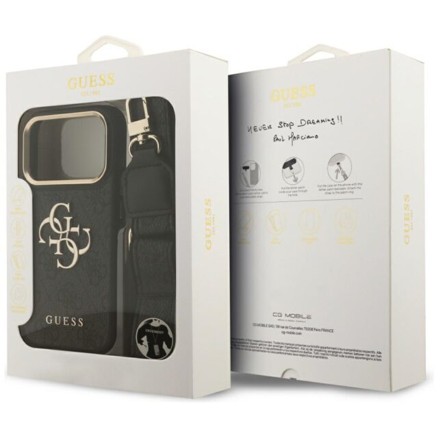 Case Guess 4G Big 4G Classic Logo Big Strap Metal Buttons for iPhone 17 Pro black - imagine 9