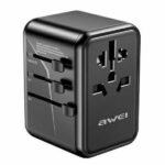 AWEI Network Adapter 2xUSB+3xUSB-C C-40 65W4in1 US/AU/EU/UK black Univesal Travel GaN Charger
