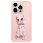 Nimmy case iPhone 15 Pro Max 6.7" pink Glasses Cool Cat