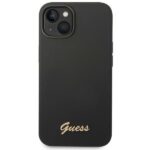 Guess GUHCP14MSLSMK iPhone 14 Plus / 15 Plus 6.7" black hard case Silicone Vintage Gold Logo - imagine 3