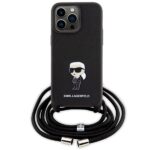 Karl Lagerfeld KLHCP15XSASKNPSK iPhone 15 Pro Max 6.7" hardcase black Crossbody Saffiano Monog - imagine 2