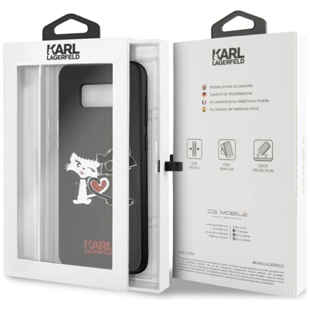Karl Lagerfeld KLHCS8LCL1BK S8 Plus G955 hardcase black Choupette in love - imagine 7