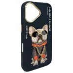 Nimmy case iPhone 16 6.1" black Glasses Cool Dog - imagine 4