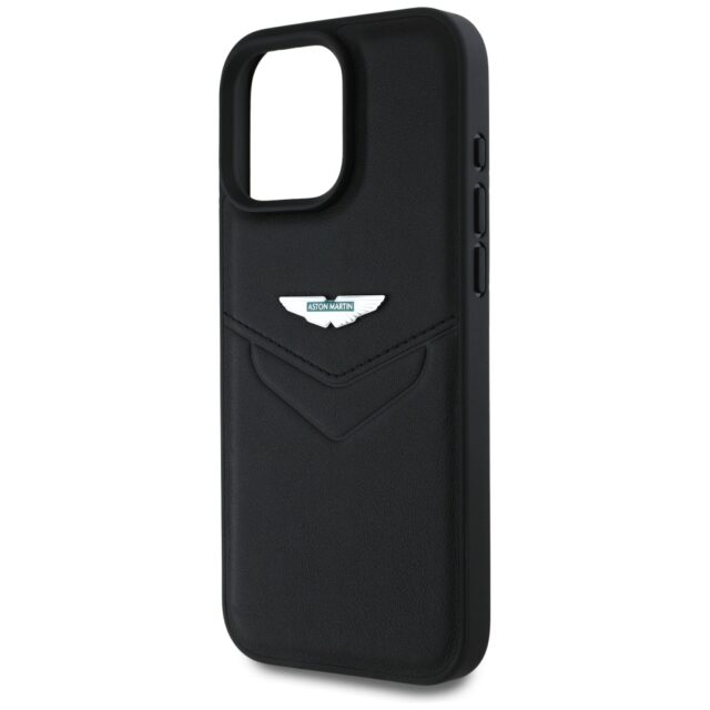 Case Aston Martin HC Leather Victory Design for iPhone 16 Pro Max black - imagine 6